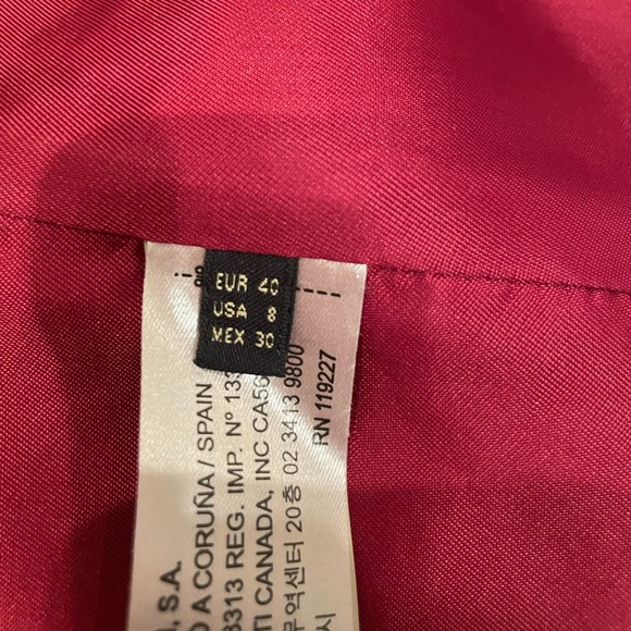 Massimo Dutti red crewneck wool coat in red - Picture 8 of 11